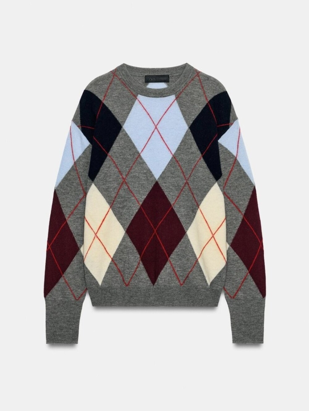 ZARA EXTRA-SOFT 100% WOOL ARGYLE JUMPER